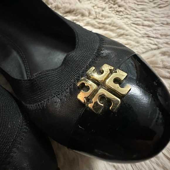 Tory Burch Jolie Leather Ballet Flats Black Size 9 - Picture 11 of 11